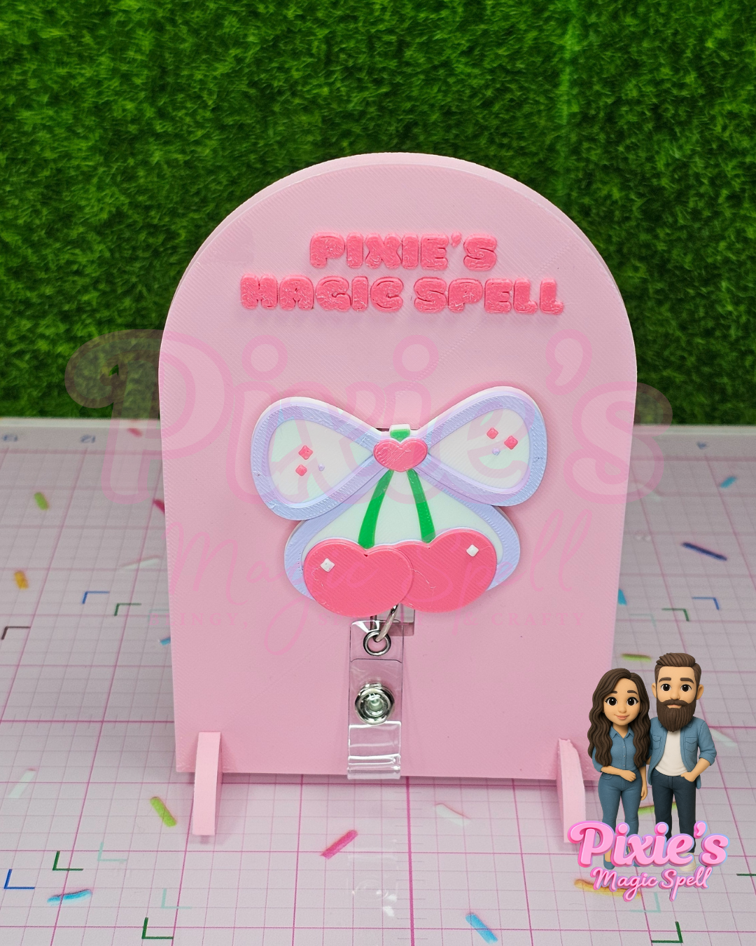 Lilac Cherry Coquette Badge Reelz