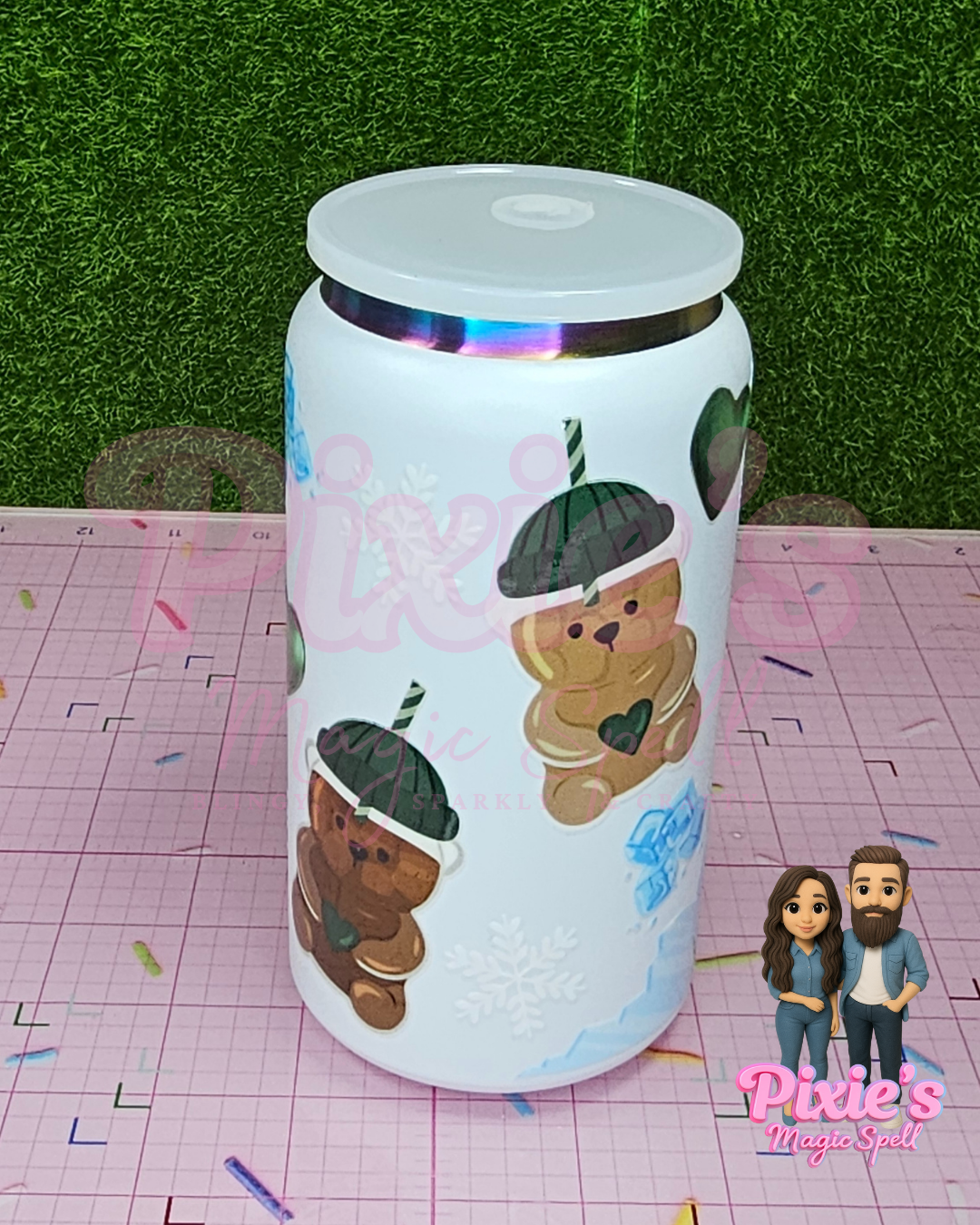 Iced Boo Boo Bear 16oz Stainless Steel Cup