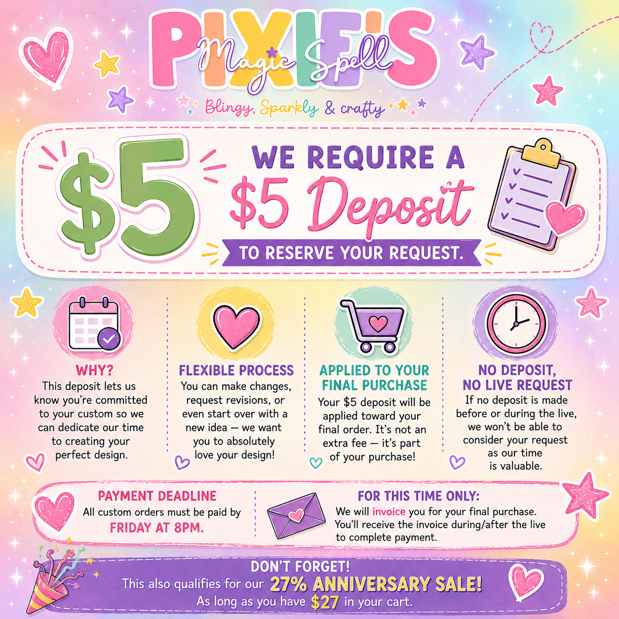 Custom Live Request $5 Deposit