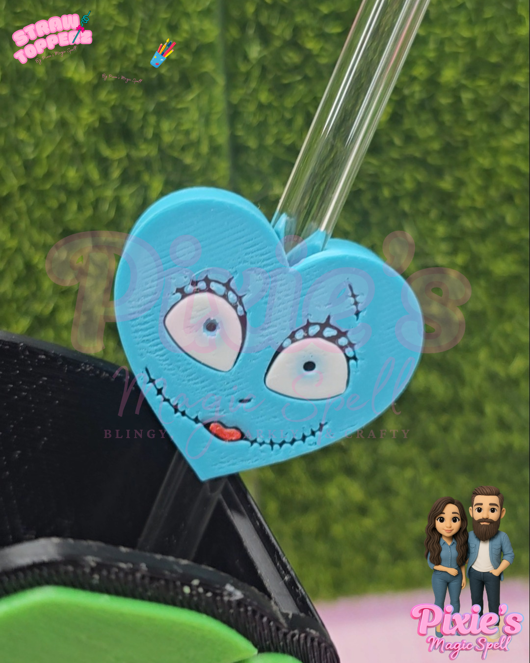 J&S Heart Faces Straw Topperz (Copy)