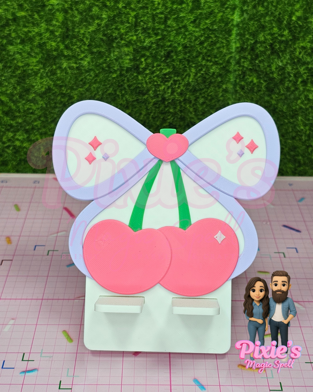 Lilac Cherry Coquette Phone Stand