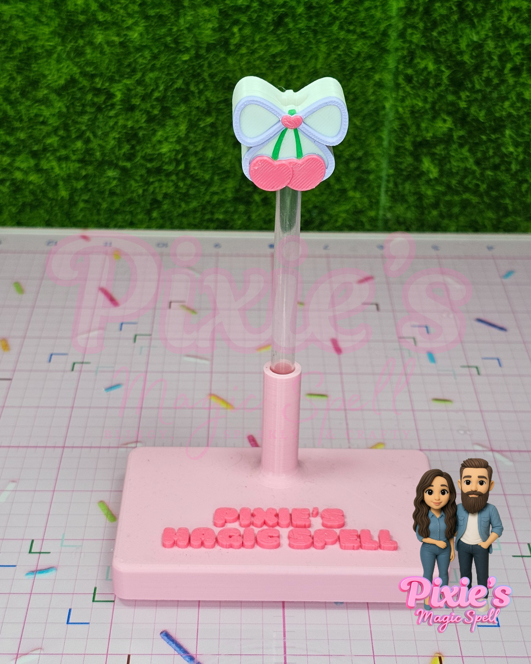 Lilac Cherry Coquette Straw Topperz