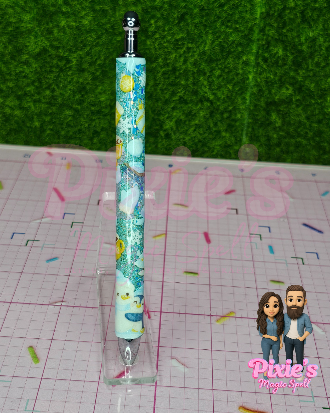 Gold Iced SnowMan Pen