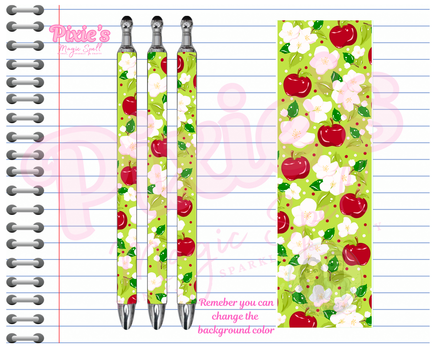 Apple Floral Pen