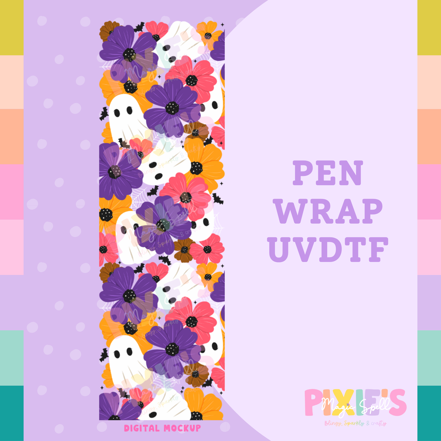 Floral Ghostie Resin Glitter Pen