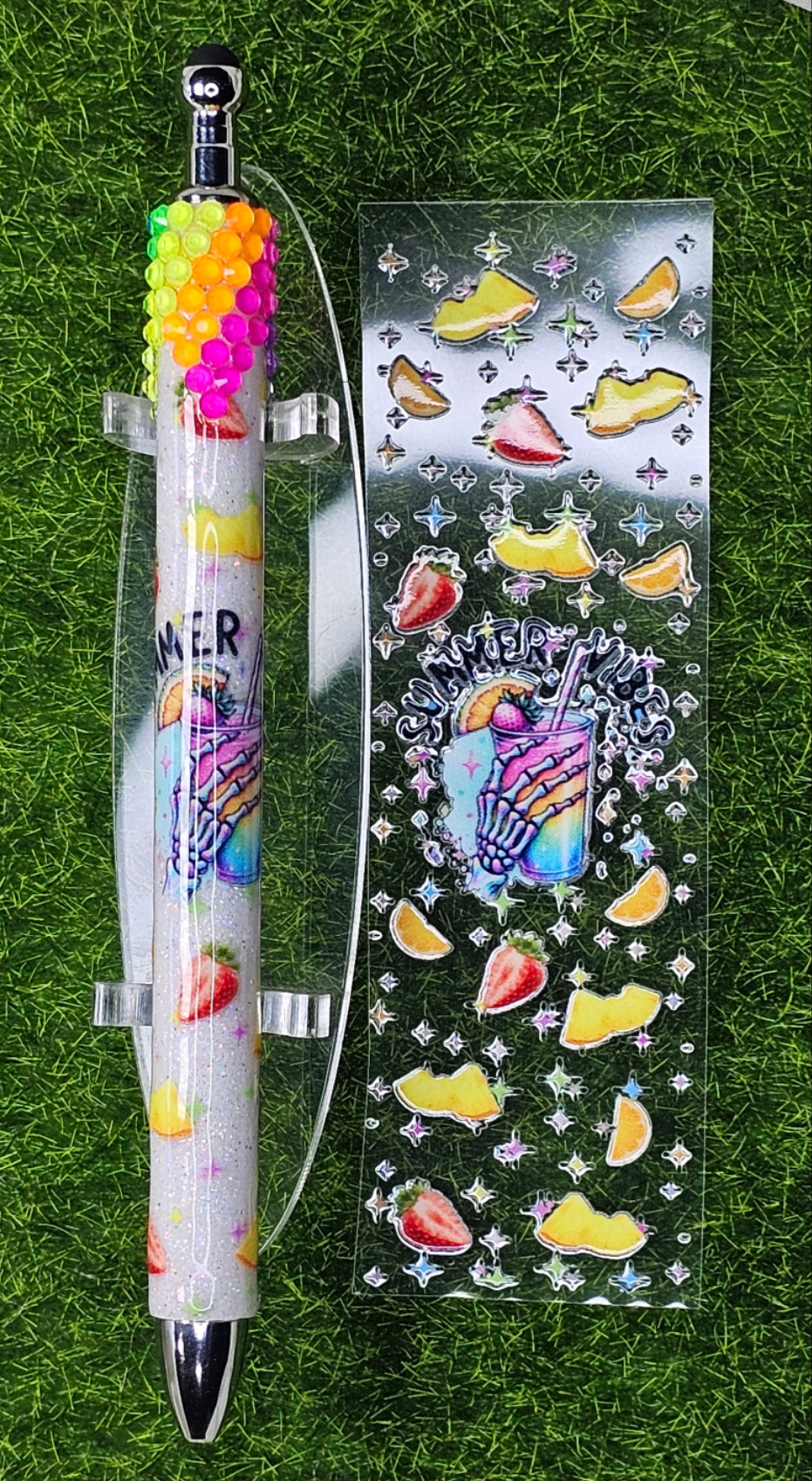 Neon Summer Vibes Pen (Bling Drip)