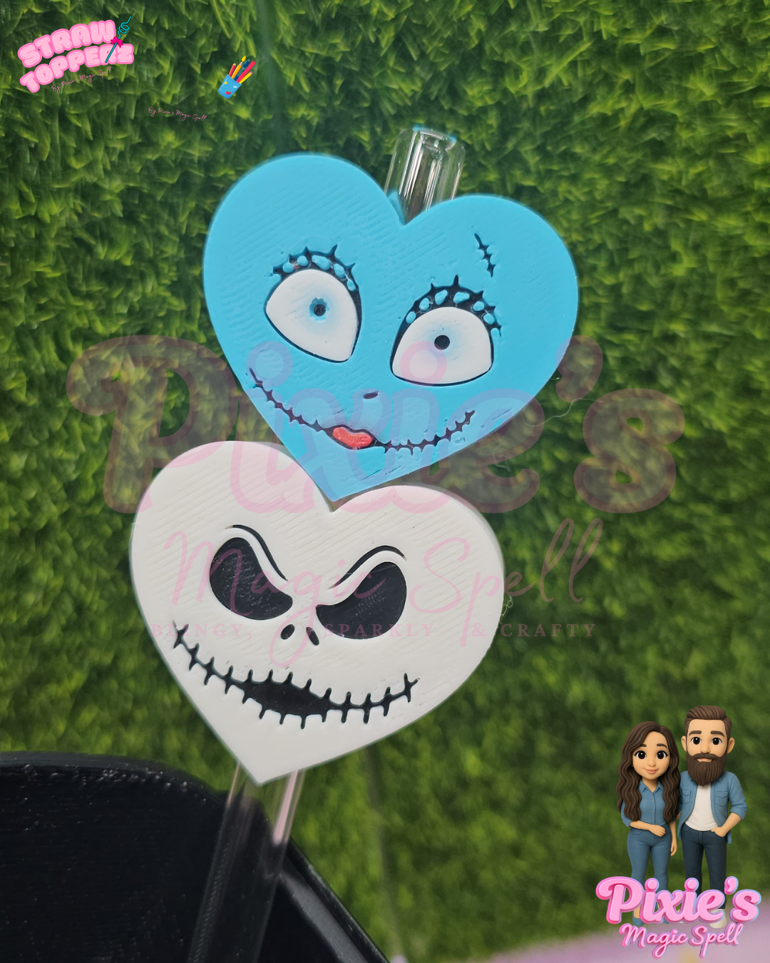 J&S Heart Faces Straw Topperz (Copy)