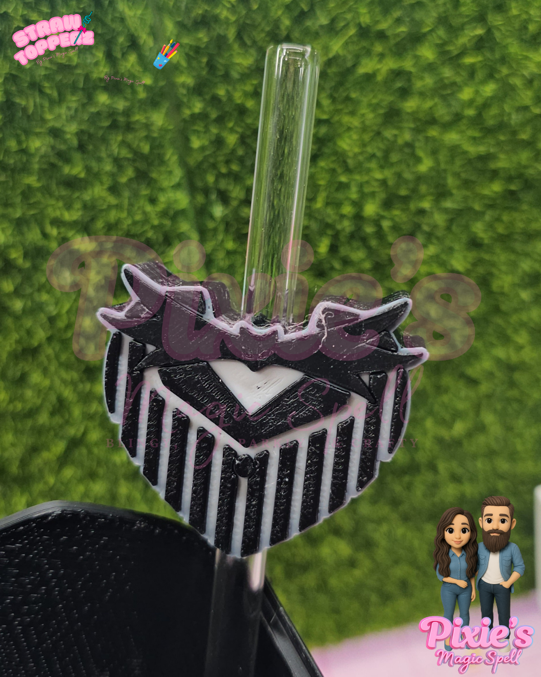 J&S Heart Suits Straw Topperz