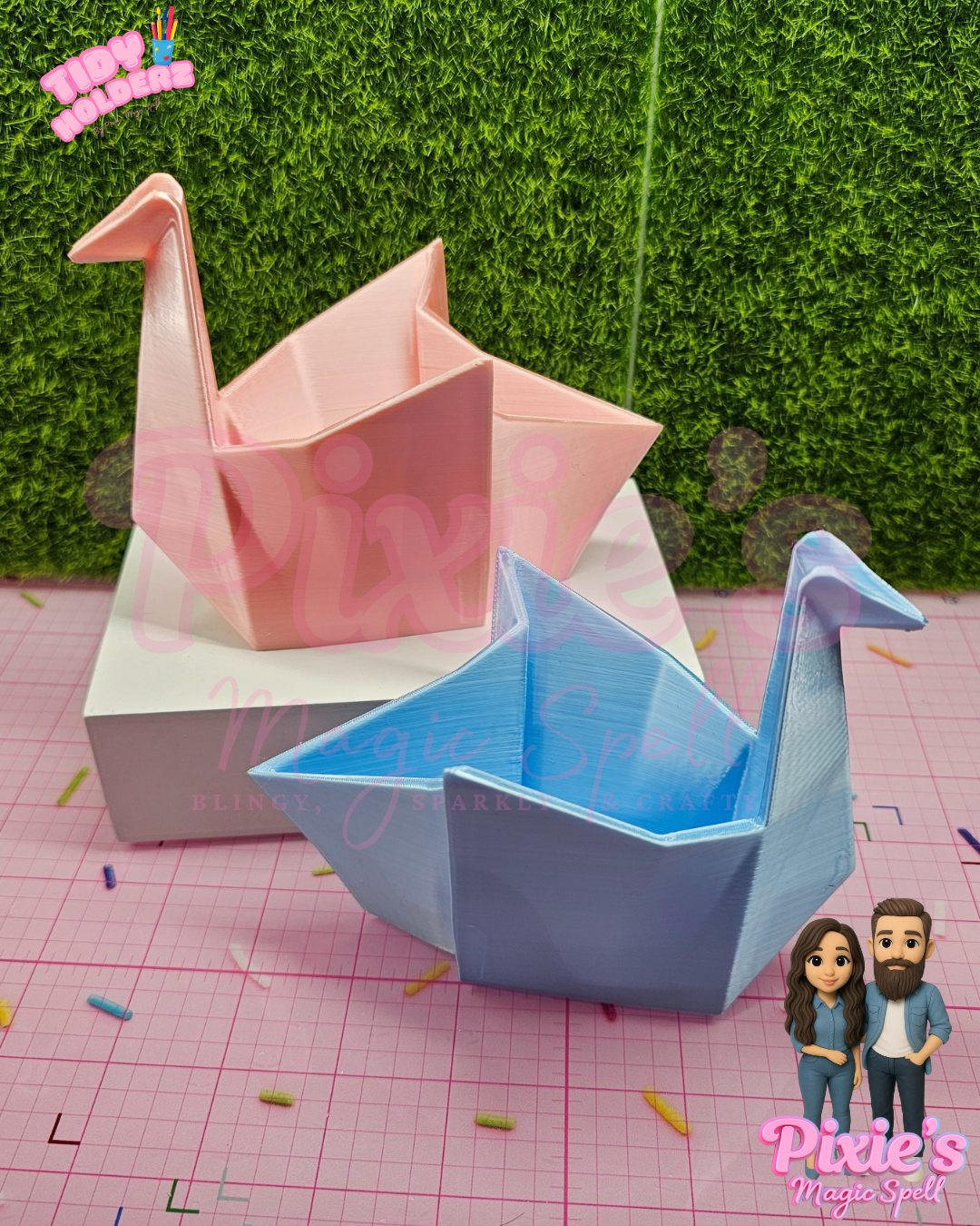 Origami Swan Tidy Holder