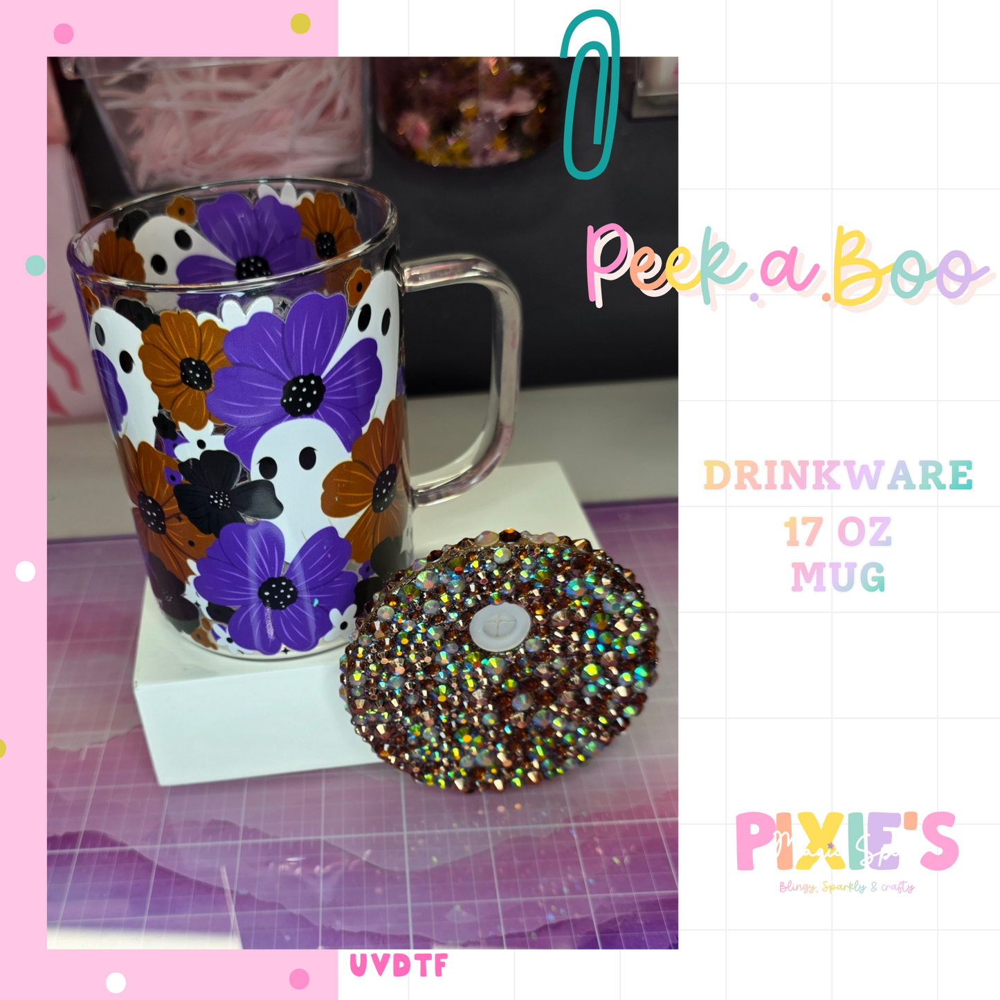 Peek.a.Boo 17oz Glass Mug