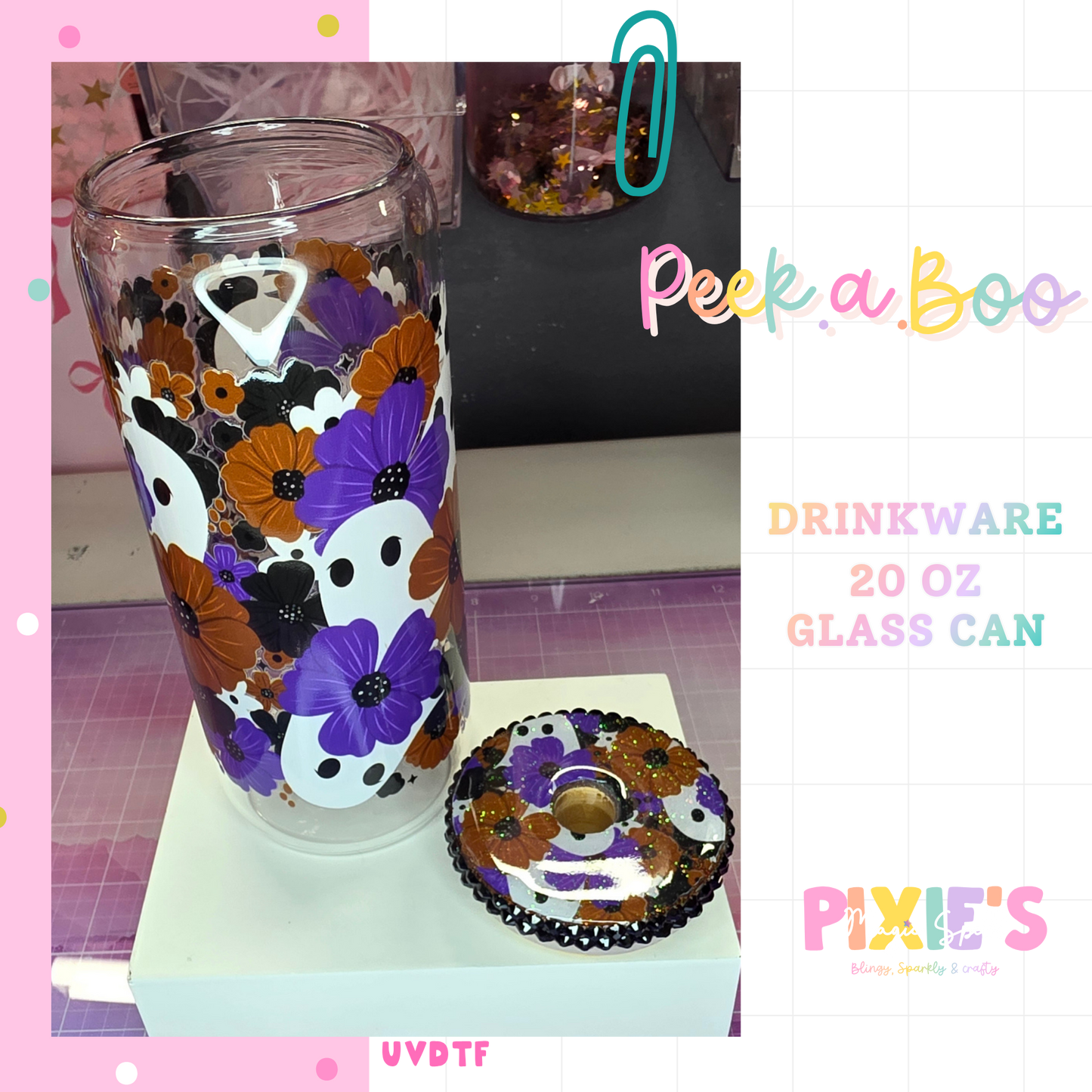 Peek.a.Boo 20oz Glass Cup