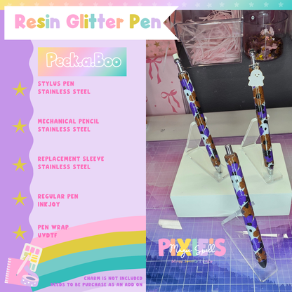 Peek.a.Boo Resin Glitter Pen