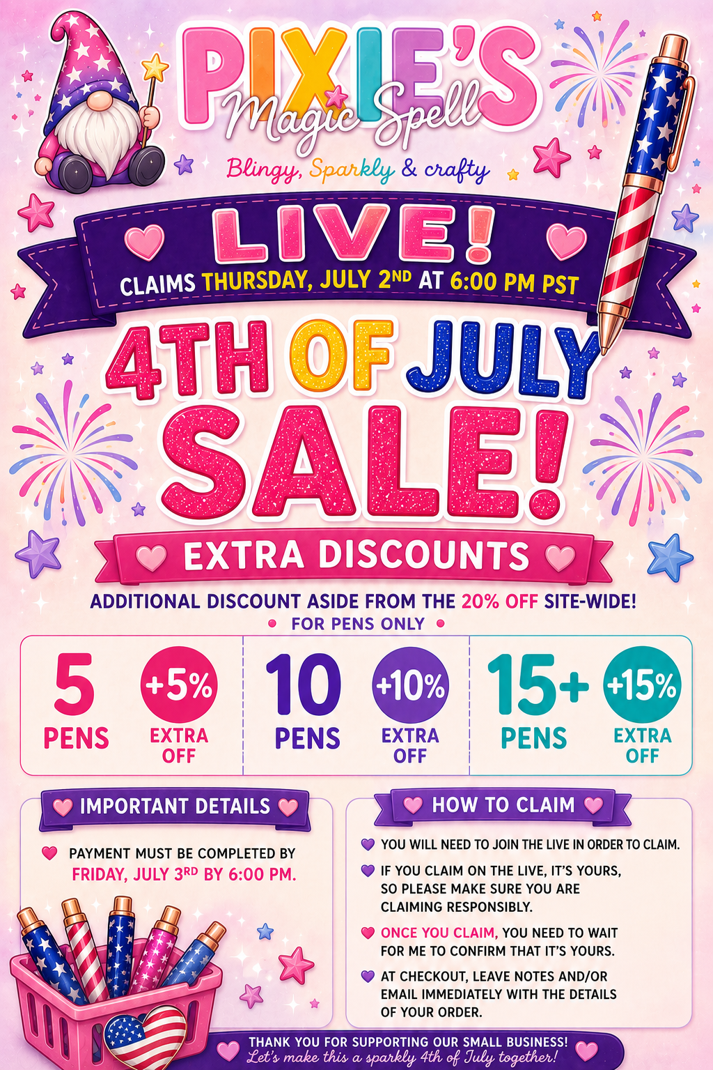 4th of July Sale PENS