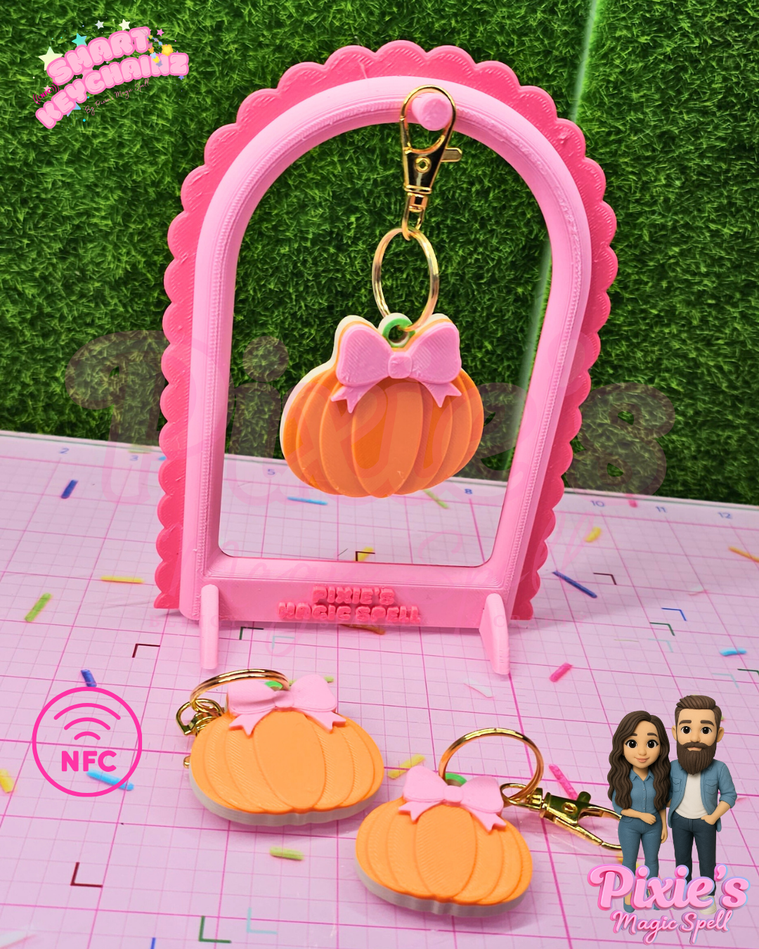 Pumpkin Bow Smart Keychainz