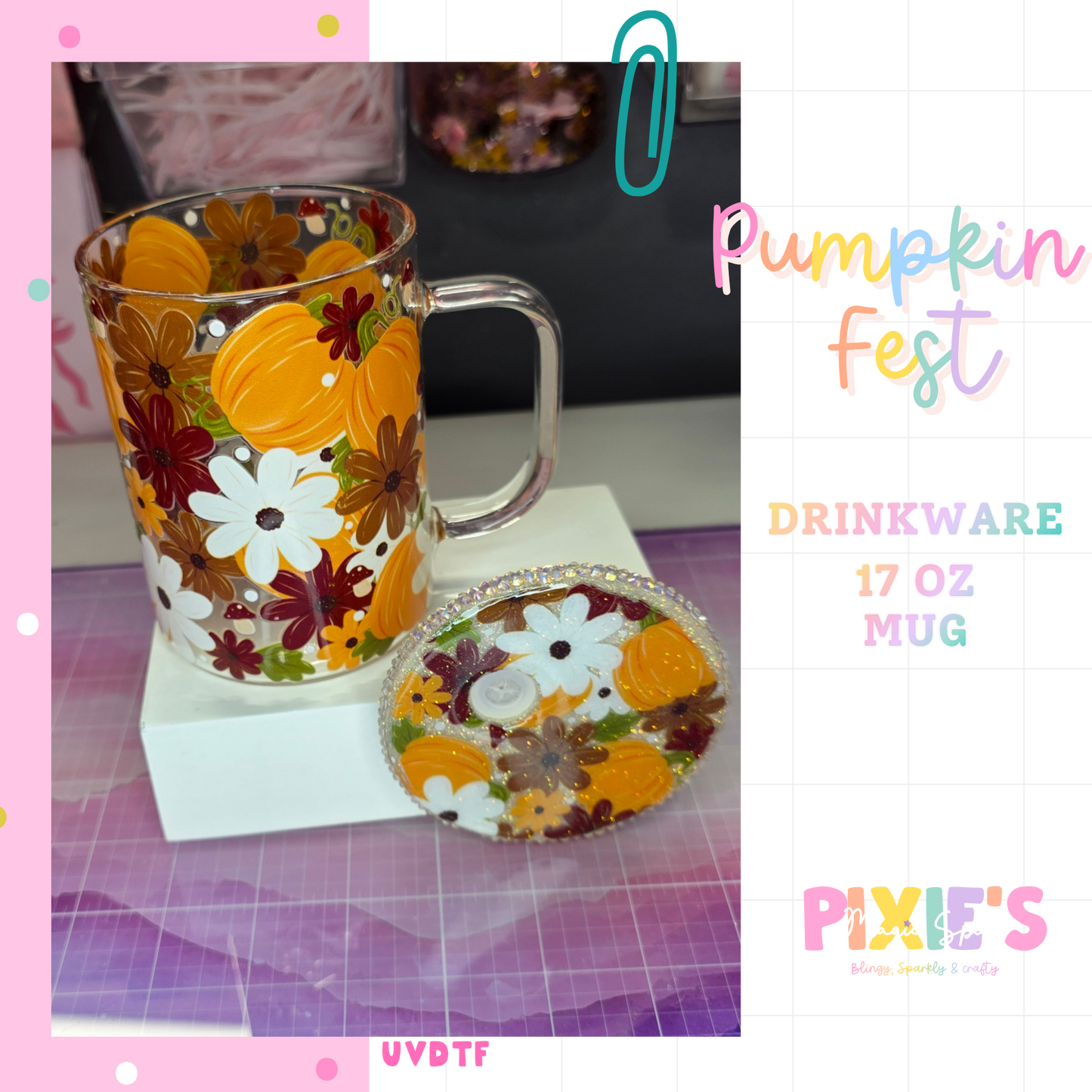 Pumpkin Fest 17oz Glass Mug