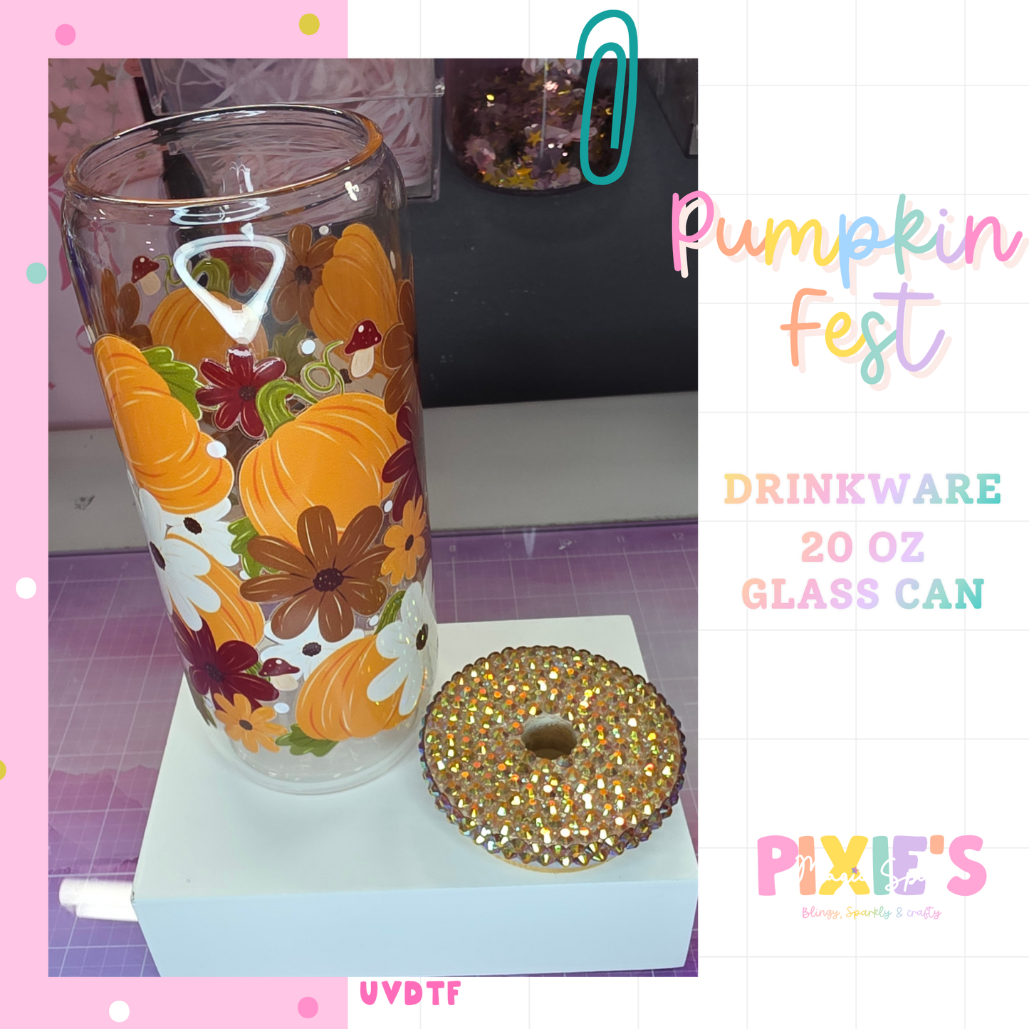 Pumpkin Fest 20oz Glass Cup