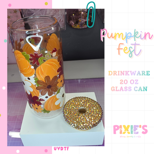 Pumpkin Fest 20oz Glass Cup