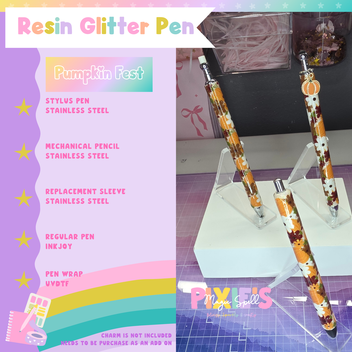 Pumpkin Fest Resin Glitter Pen
