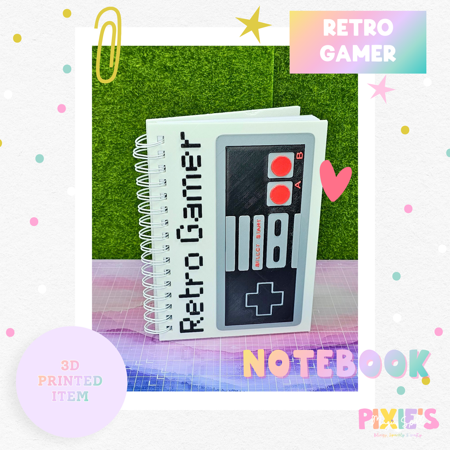 Retro Gamer NoteBook (3D printed)