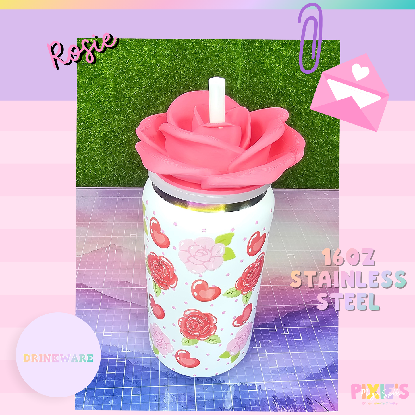 Rosie 16oz Stainless Steel Cup