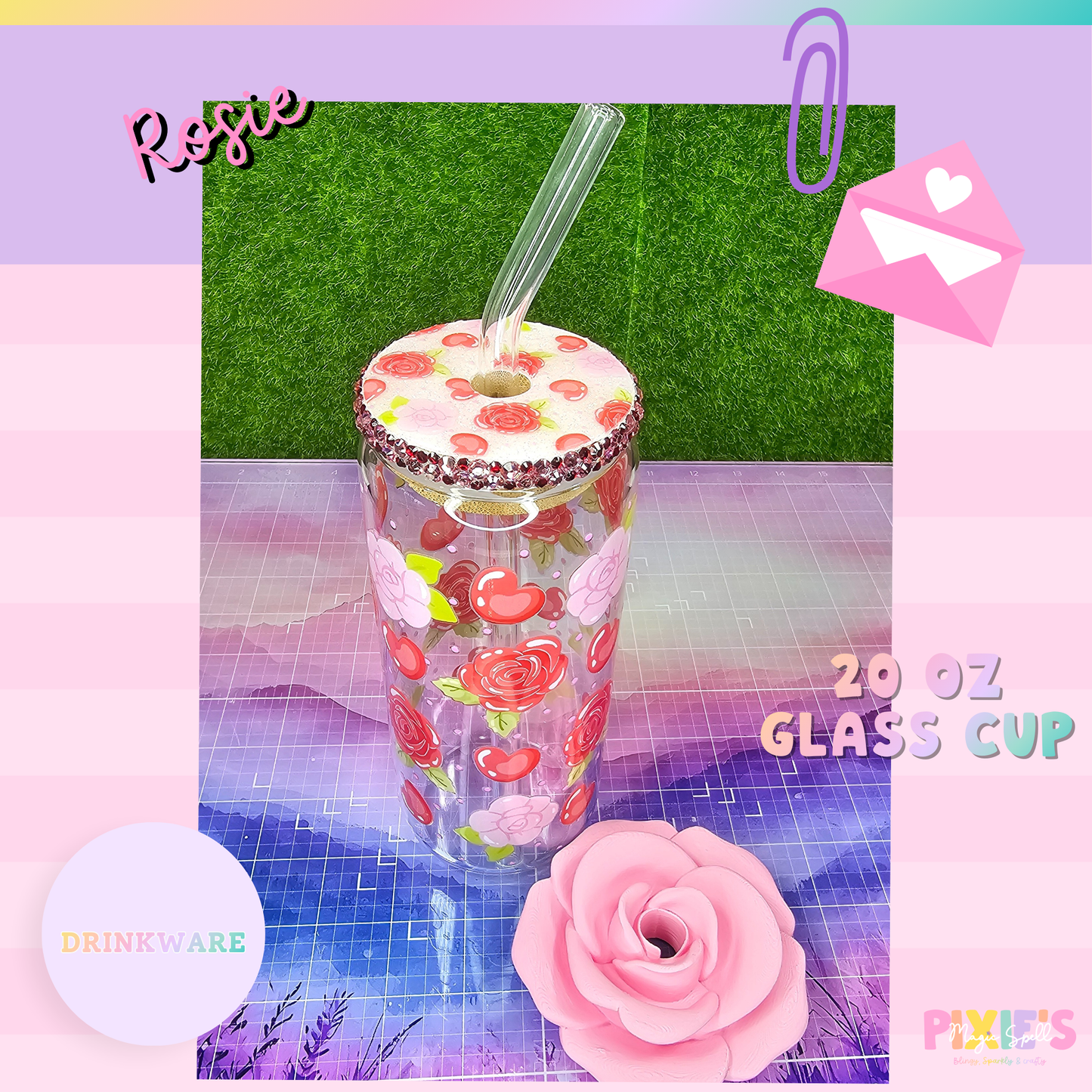 Rosie 20oz Glass Can