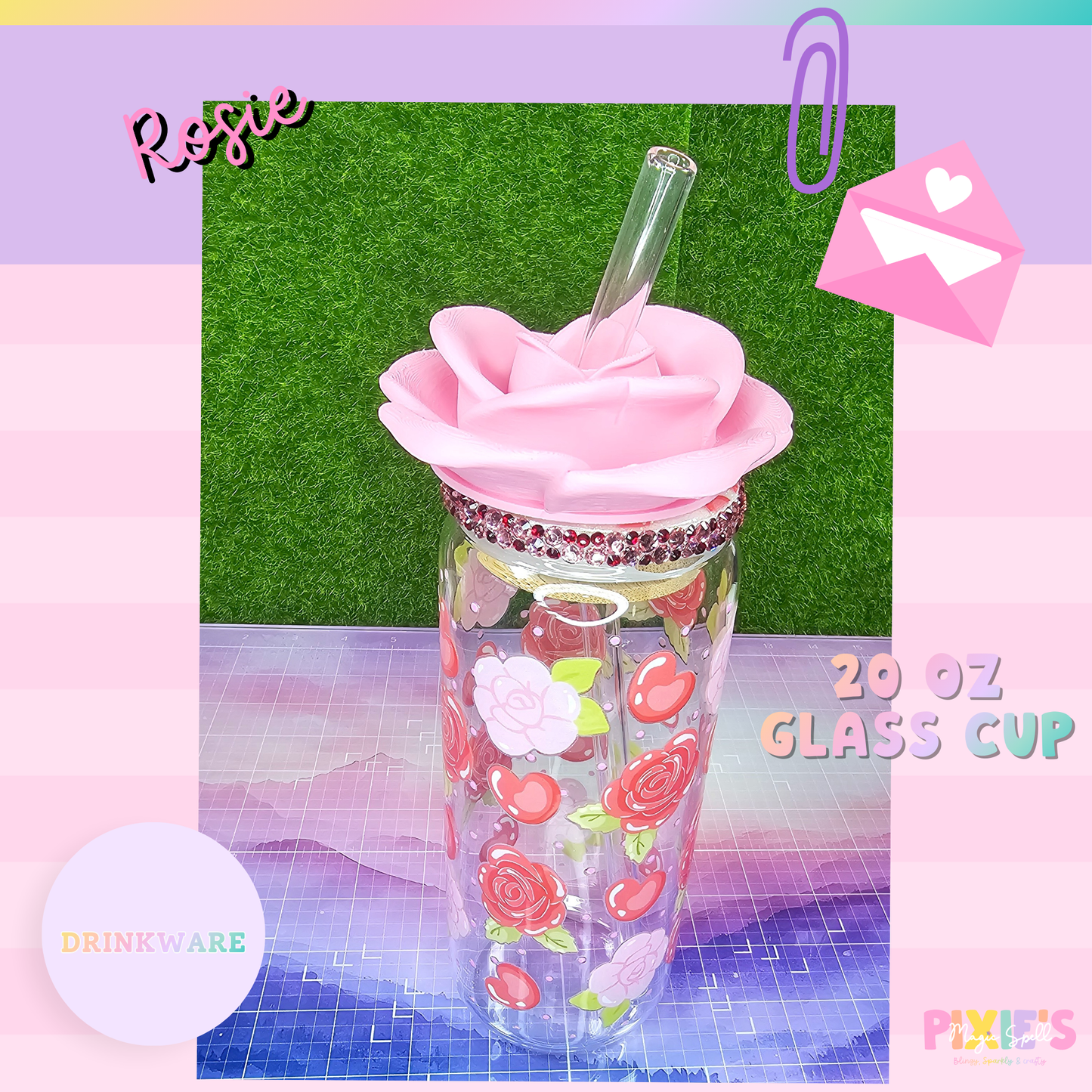 Rosie 20oz Glass Can