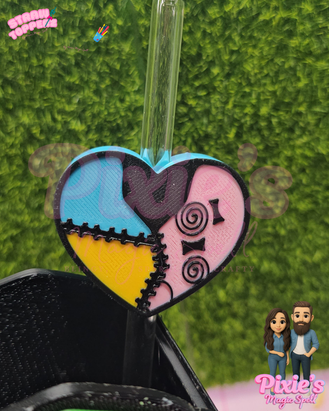 J&S Heart Suits Straw Topperz