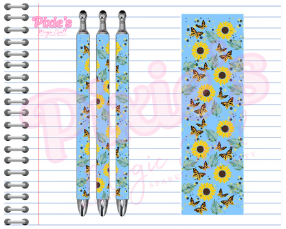 Sunflower Butterfly Pen