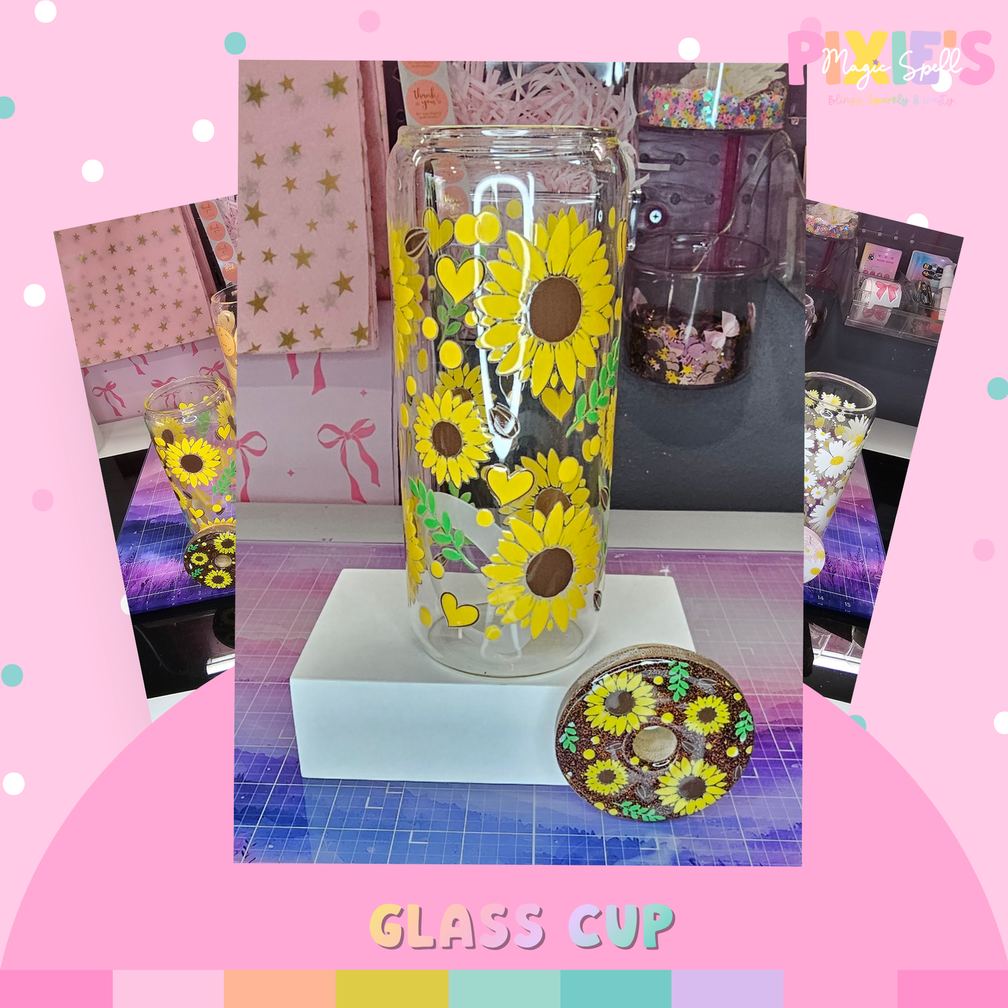 Sunflower 20oz Glass Cup