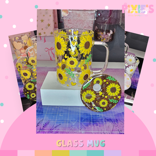Sunflower 17oz Glass Mug