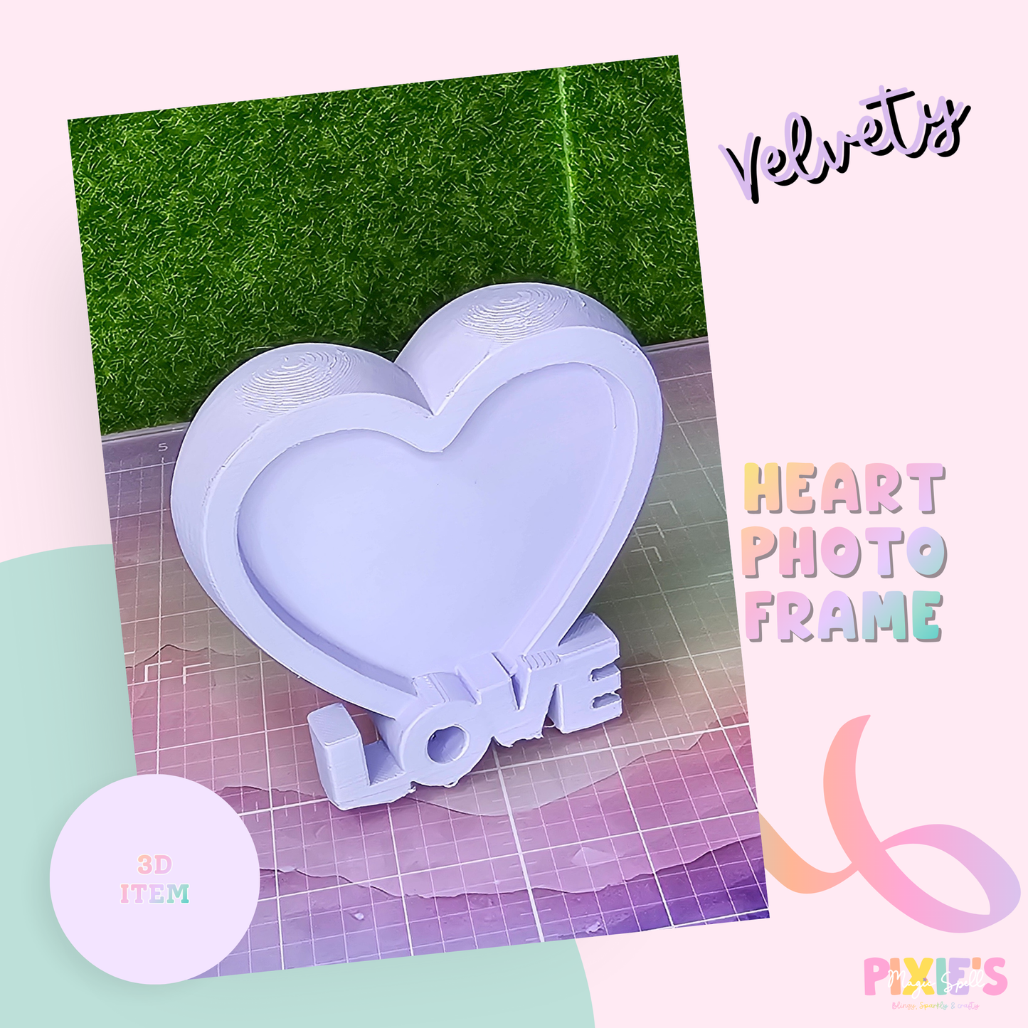 Velvety Heart Photo Frame