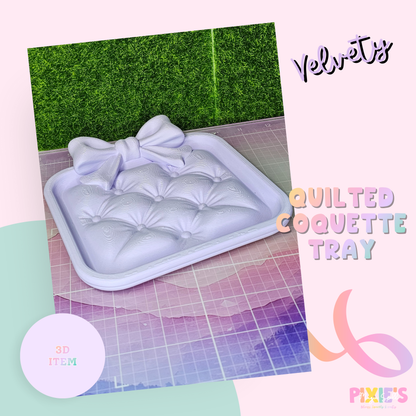 Velvety Quilted Coquette Tray