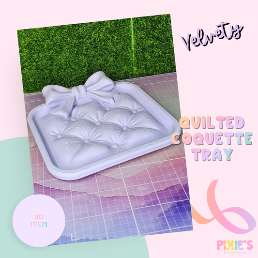 Velvety Quilted Coquette Tray