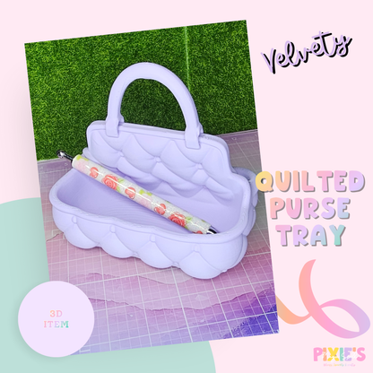 Velvety Quilted Purse Tray