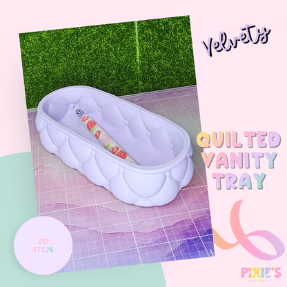 Velvety Quilted Vanity Tray