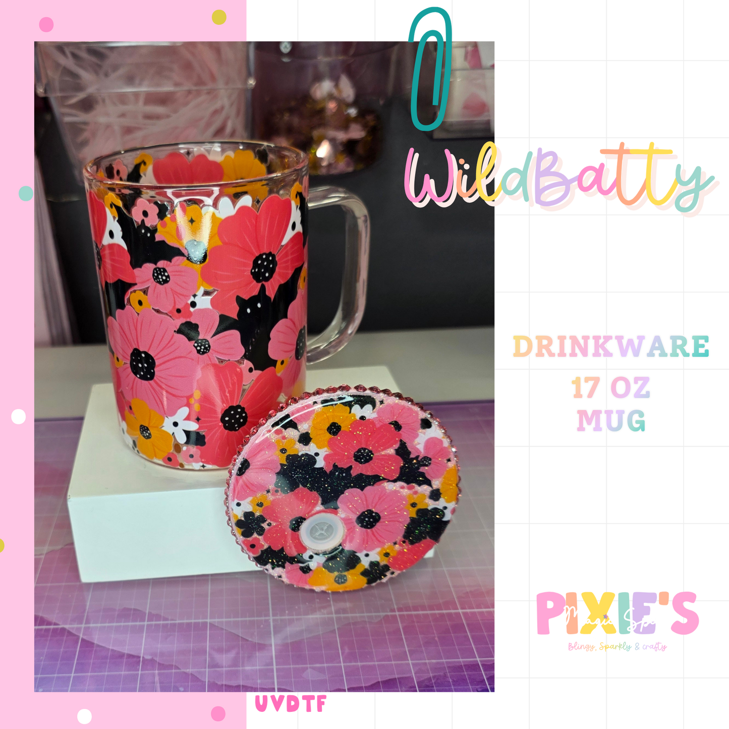 WildBatty 17oz Glass Mug