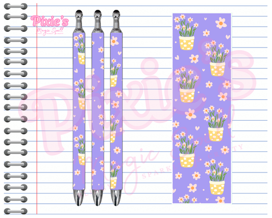 Yellow Flower Pot Love Pen