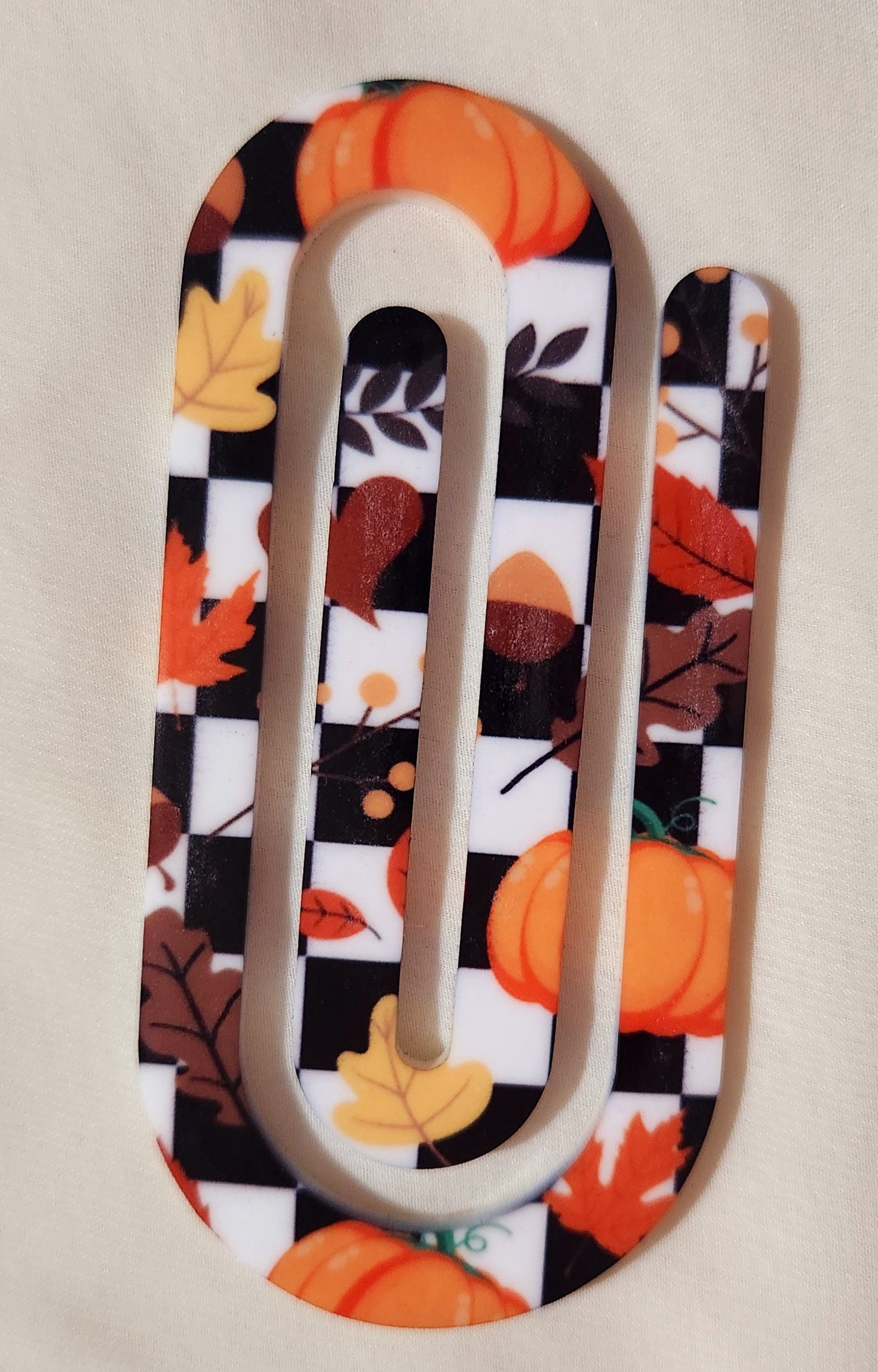 Checker Board Pumpkin (Black) Jumbo PaperClip