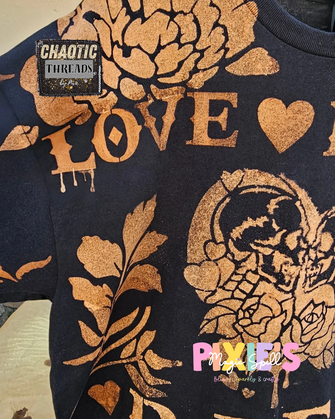 Love Never Dies | Chaotic Threads Hand Bleached Tee