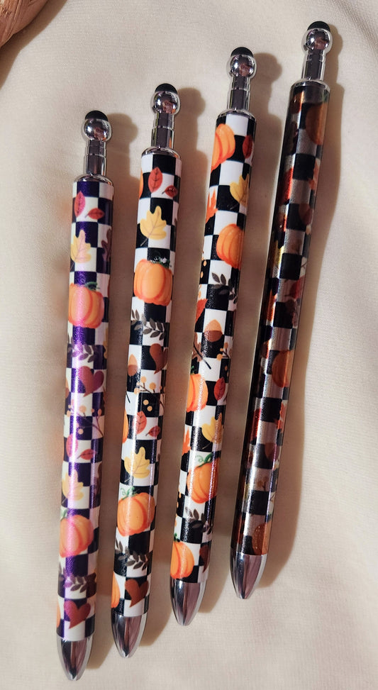 Checker Board Pumpkin (Black) Sublimation Pen (RTS)