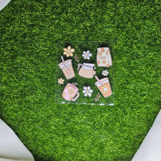 Daisy Coffee UV Stickers