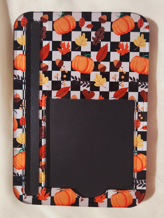 Checker Board Pumpkin (Black) Pen & Sticky Holder