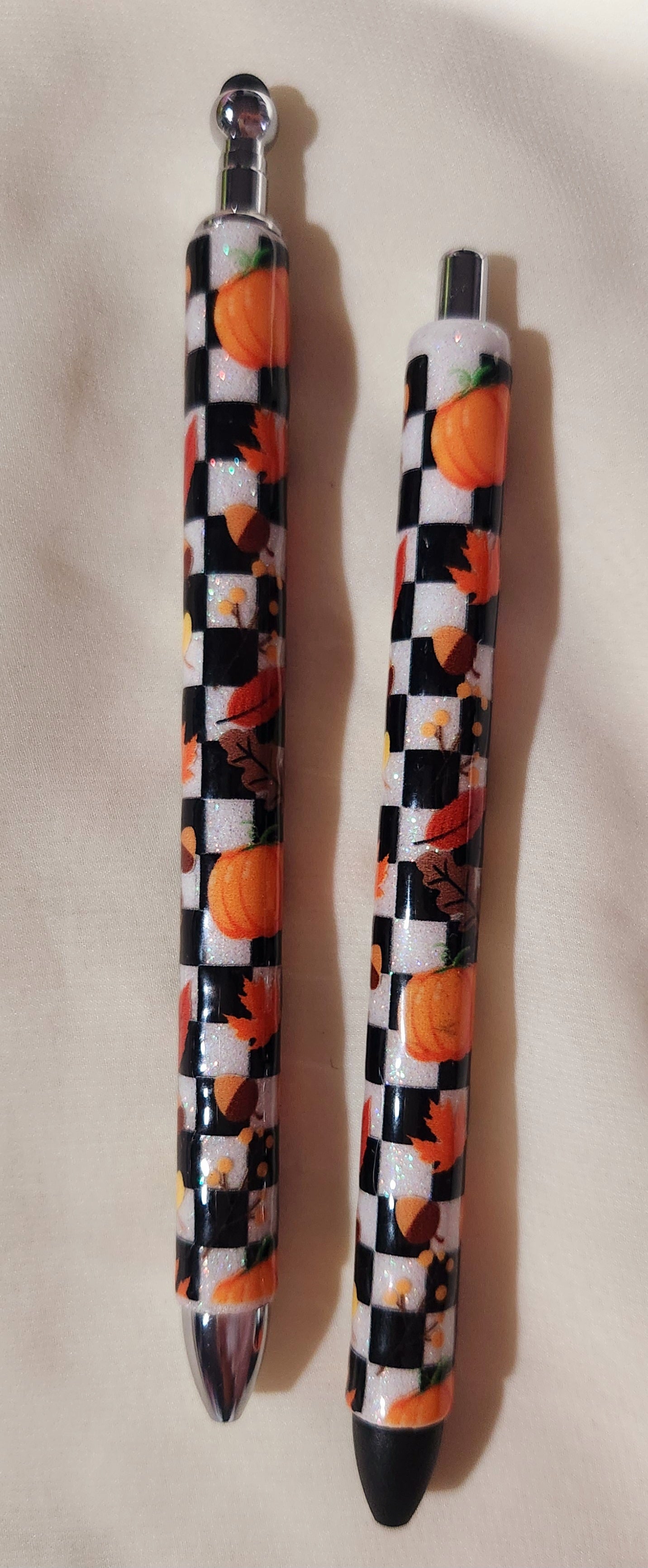 Checker Board Pumpkin (Black) Resin Pen