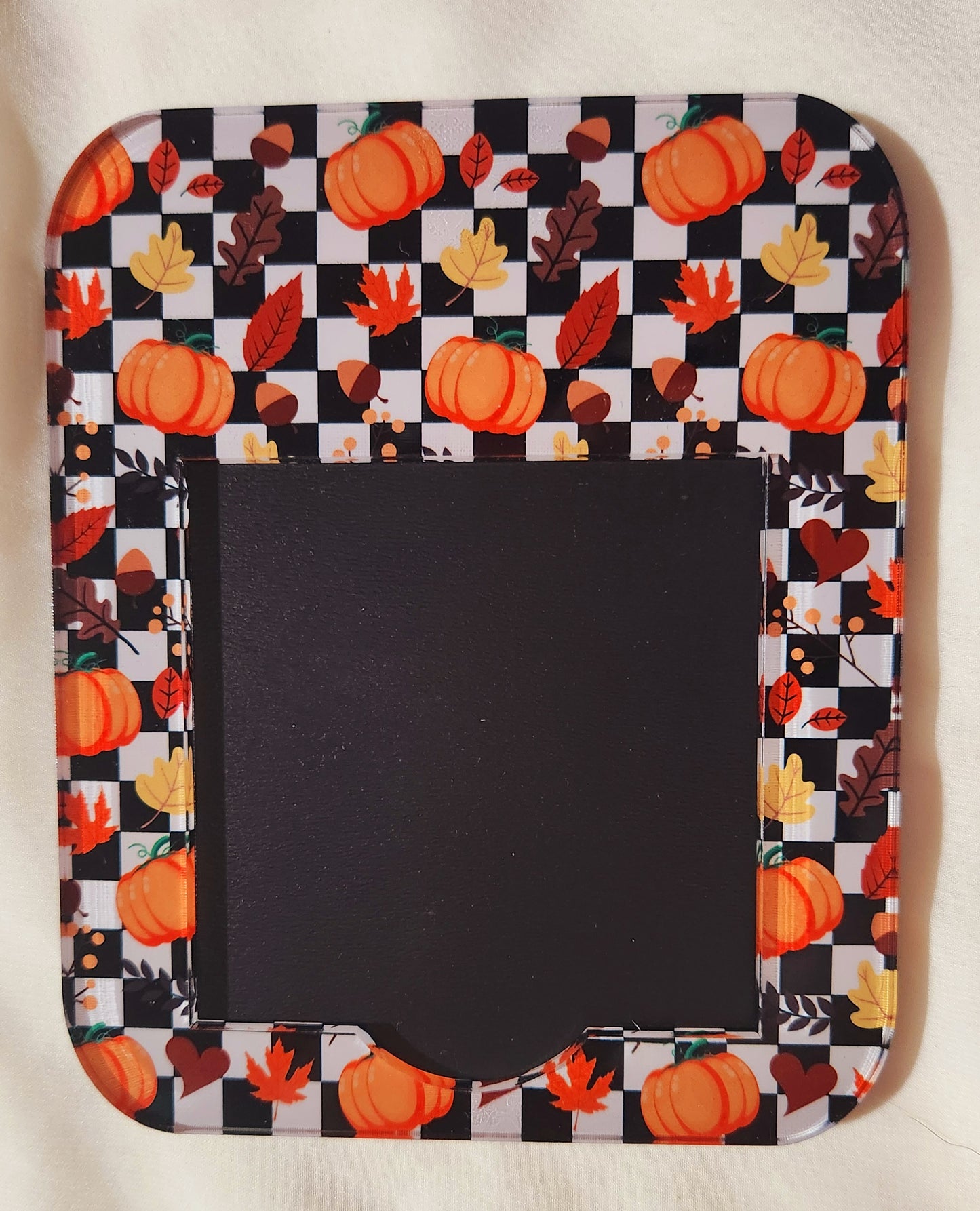 Checker Board Pumpkin (Black) Pen & Sticky Holder