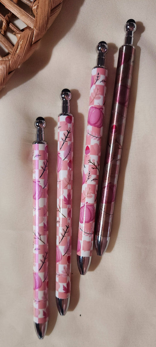 Checker Board Pumpkin (Pink) Sublimation Pen (RTS)